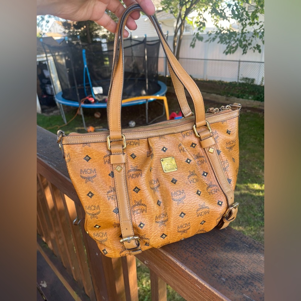 Authentic MCM congnac shoulder bag 10031501
